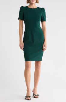 Puff Short Sleeve Sheath Dress