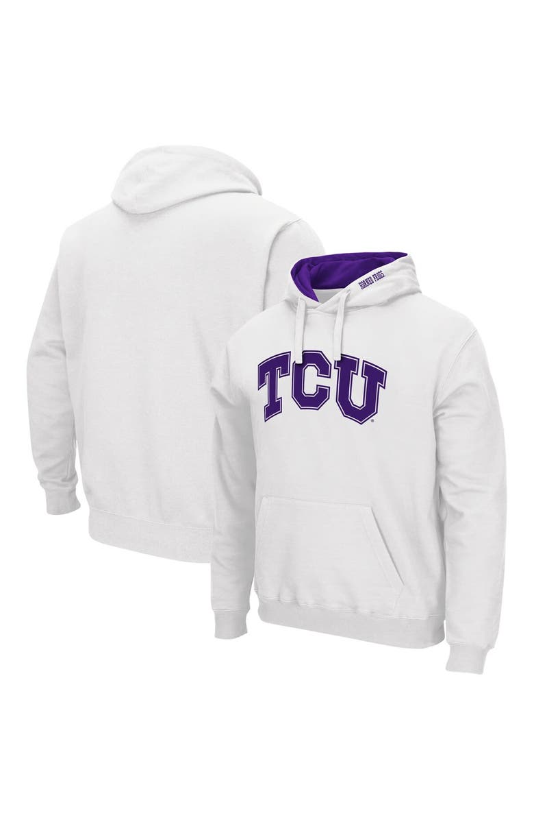 COLOSSEUM Men's Colosseum White TCU Horned Frogs Arch & Logo 3.0 Pullover Hoodie, Main, color, White