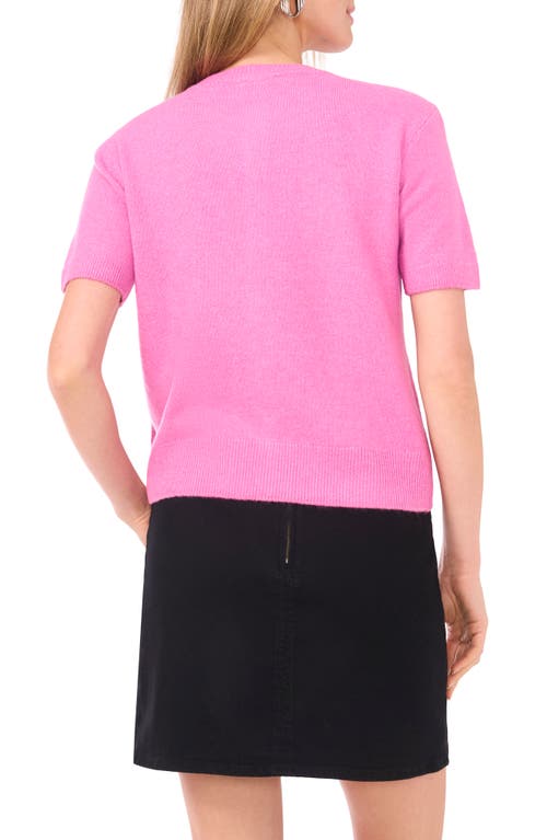 Vince Camuto Covered Button Cardigan In Pink