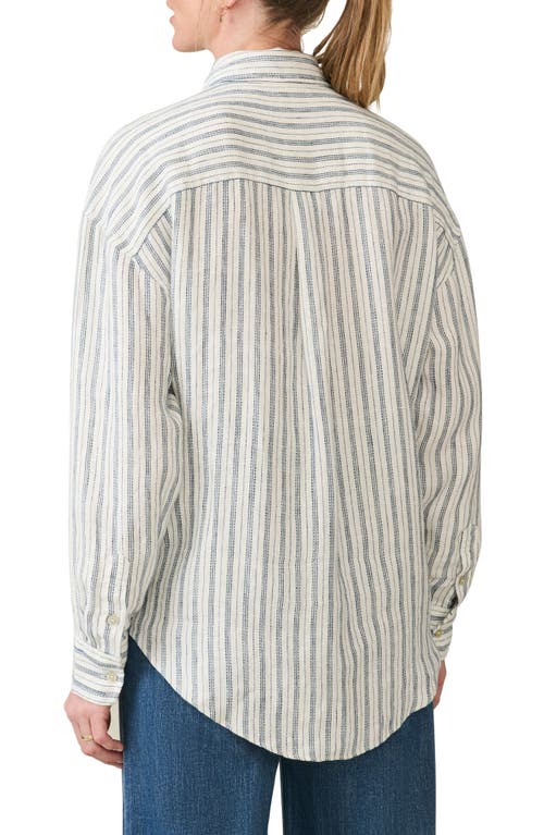 Faherty Santa Cruz Stripe Linen Button-up Shirt In Multi