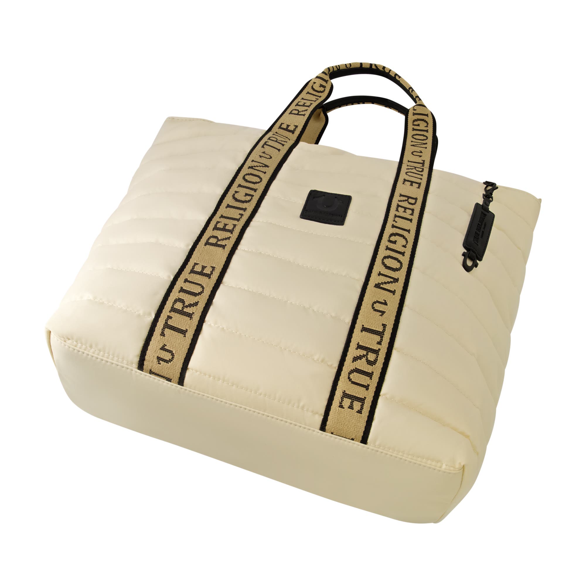 True Religion Nylon Solid Quilted Tote, Alternate, color, Ivory