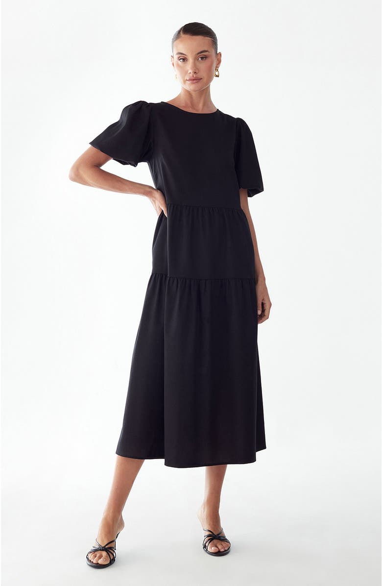 ST MRLO Sitia Midi Dress, Main, color, Black