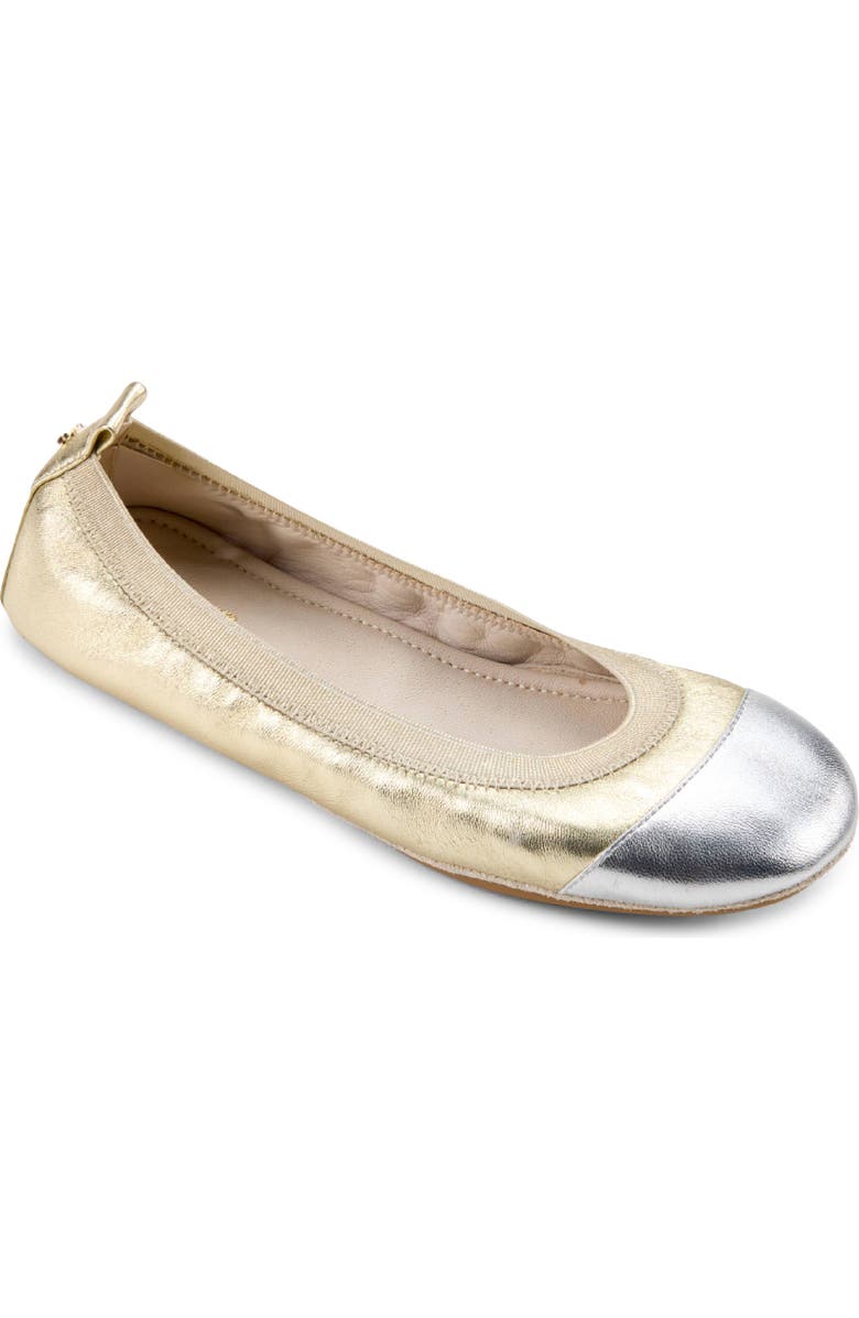 Yosi Samra Samantha Foldable Ballet Flat, Main, color, Gold