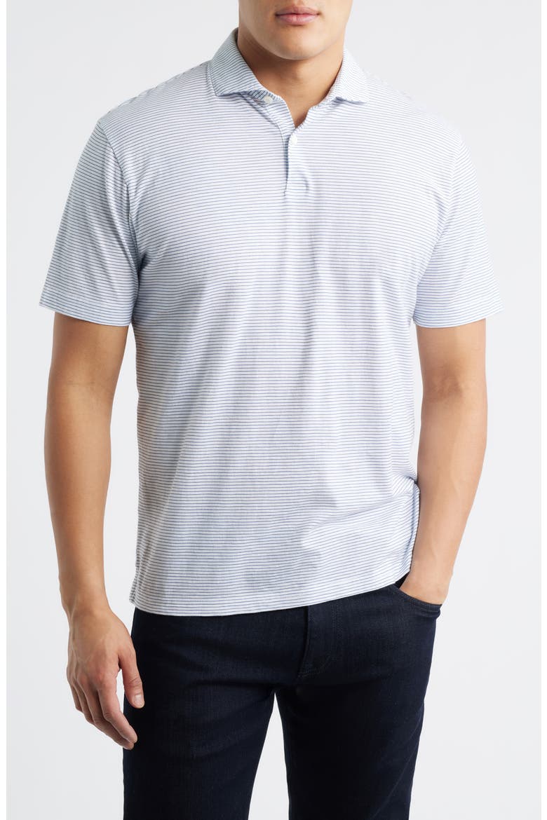 Crown Crafted Journeyman Stripe Pima Cotton Polo, Main, color, WHITE