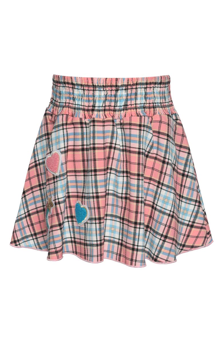 Truly Me Kids' Heart Sweatshirt & Plaid Skirt, Alternate, color, Natural Multi