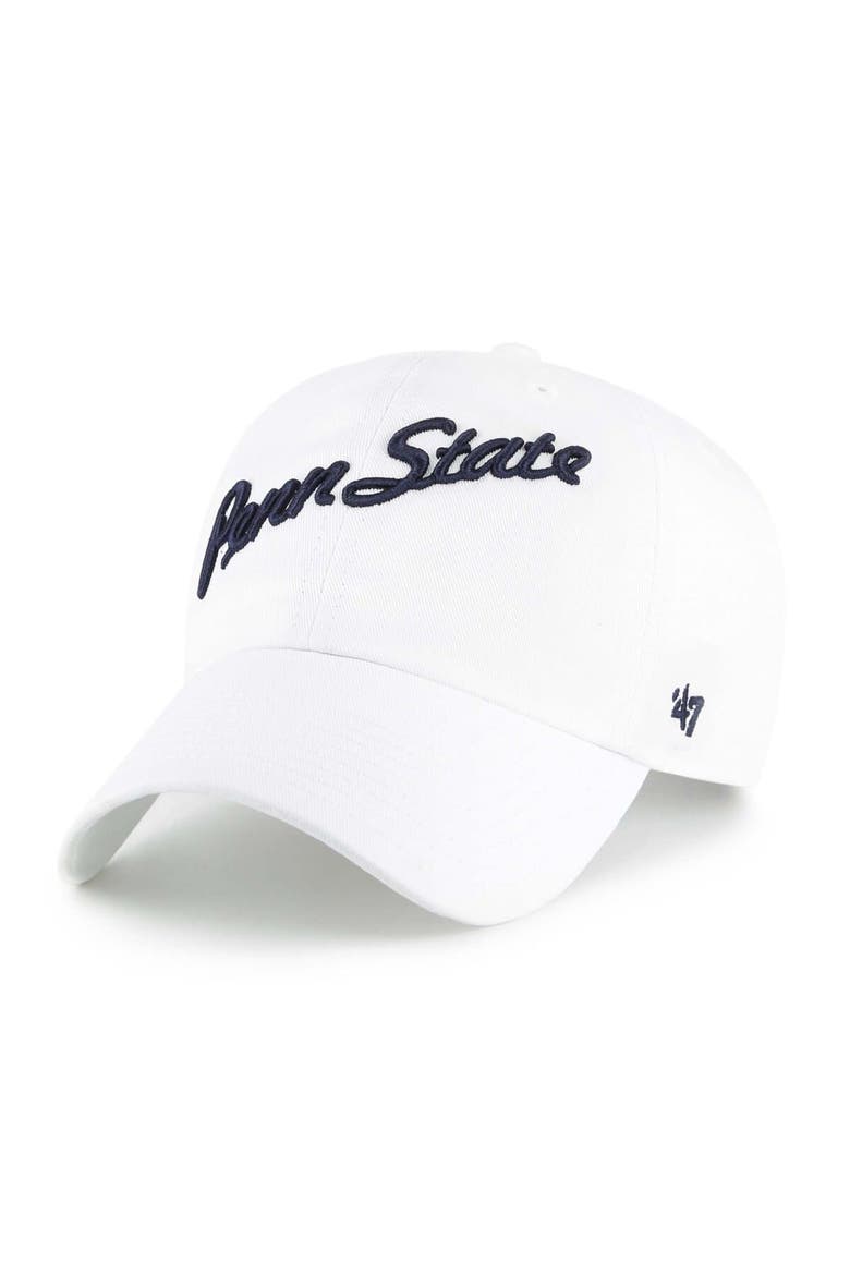 Men's '47 White Penn State Nittany Lions Vault Clean Up Adjustable Hat, Main, color, White