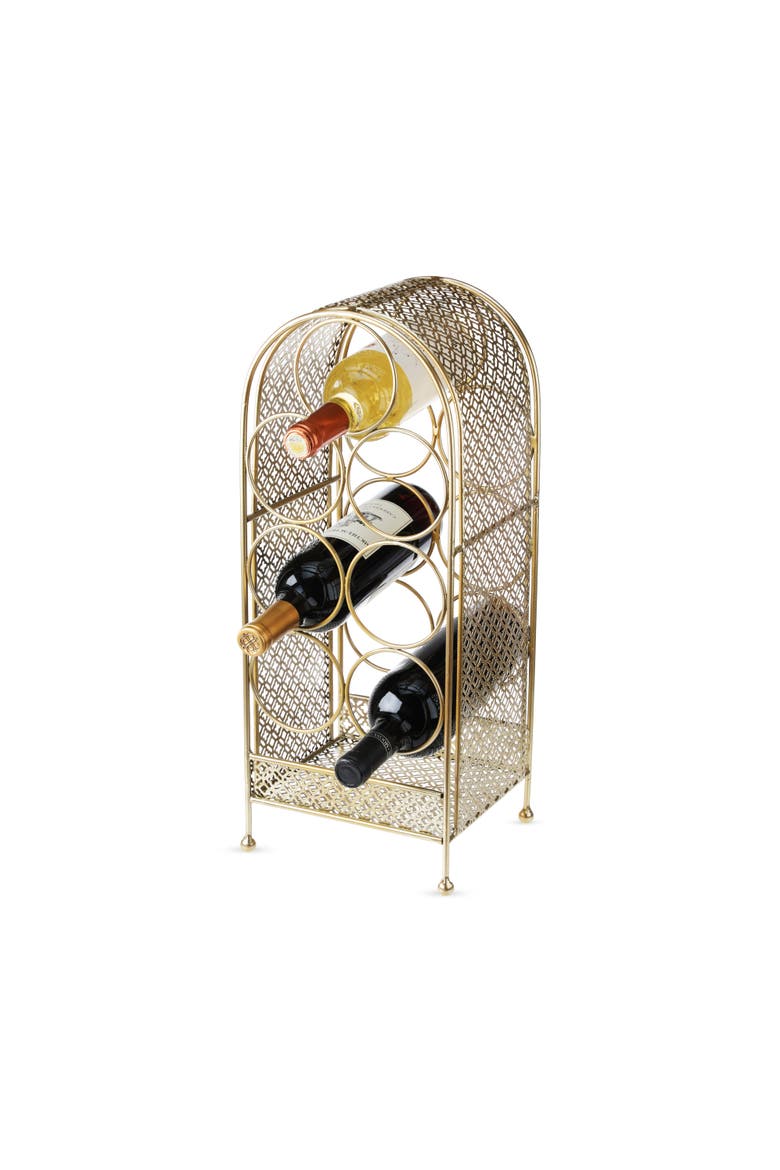 Trellis 7-Bottle Wine Rack, Alternate, color, Gold