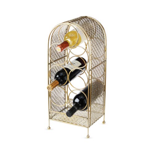 Twine Trellis 7 Bottle Wine Rack In Gold