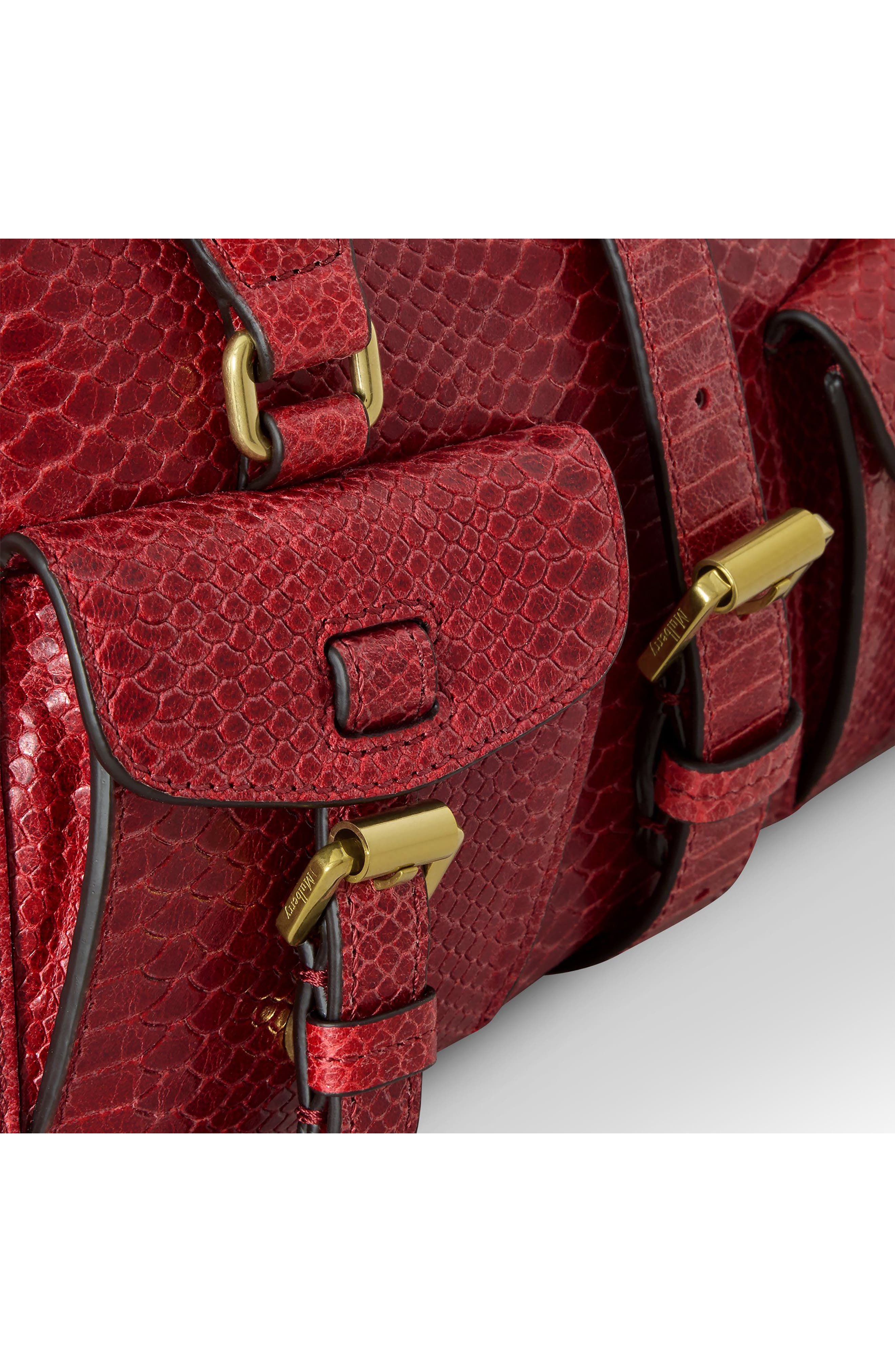 Small Roxanne Croc Embossed Leather Satchel, Alternate, color, APPLE RED