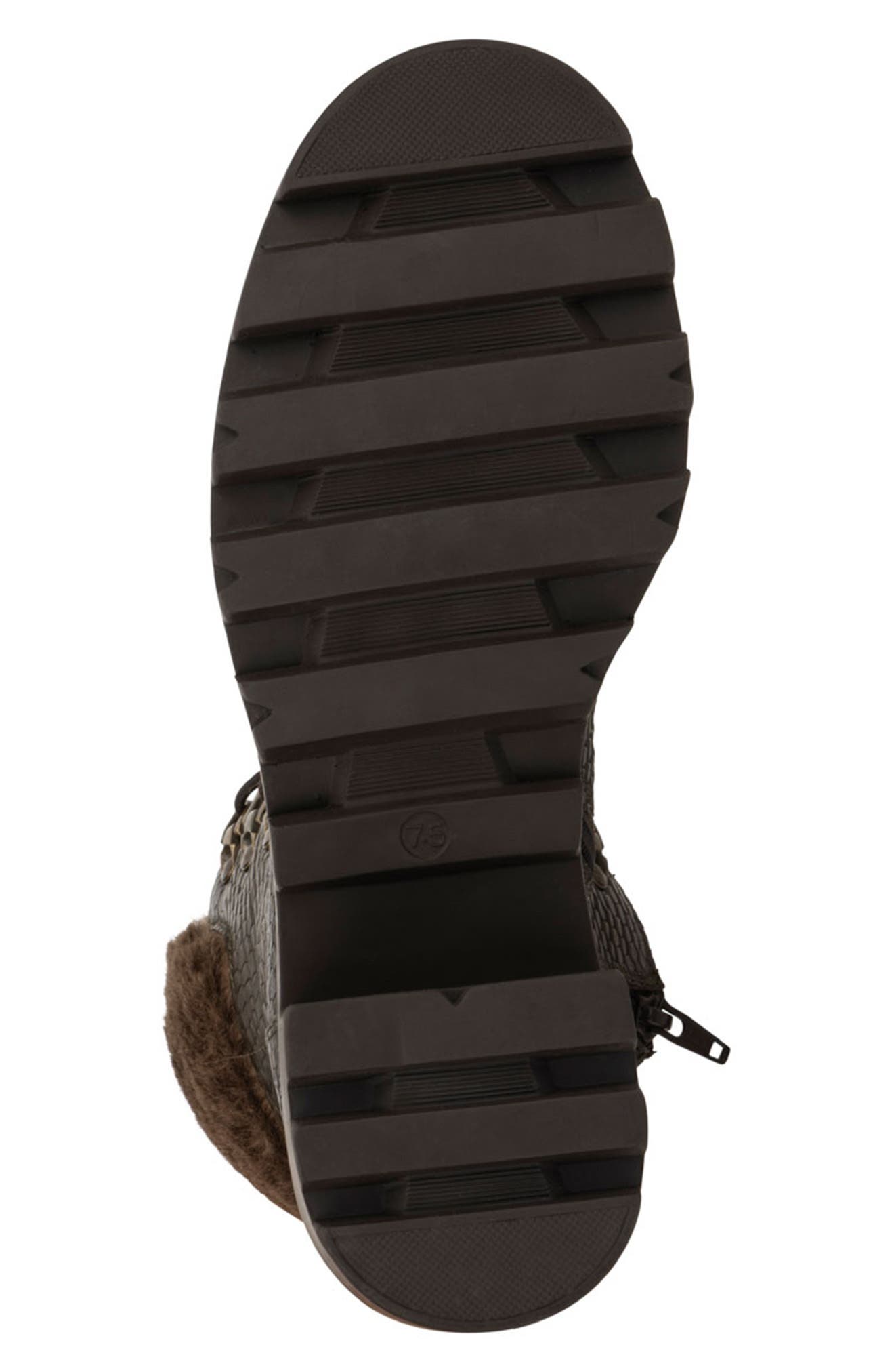 VINTAGE FOUNDRY Regina Faux Fur Trimmed Snake Embossed Boot, Alternate, color, Army Green