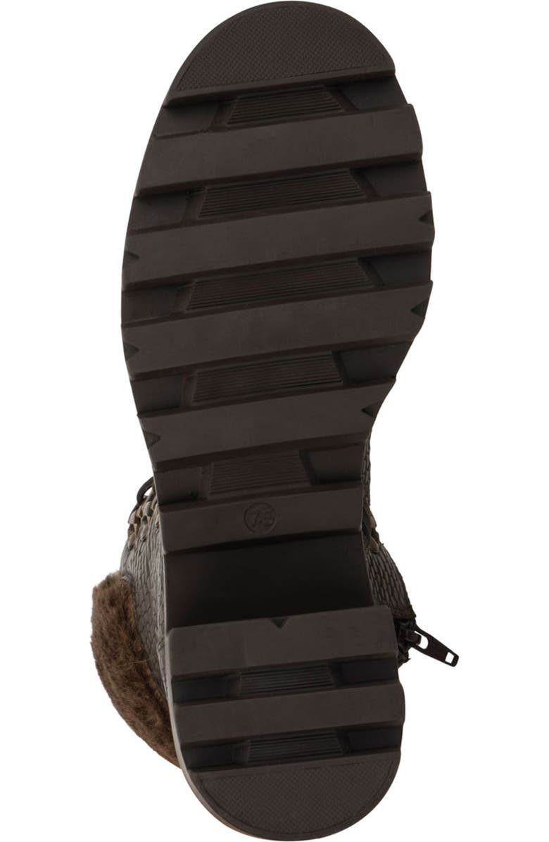 VINTAGE FOUNDRY Regina Faux Fur Trimmed Snake Embossed Boot, Alternate, color, Army Green