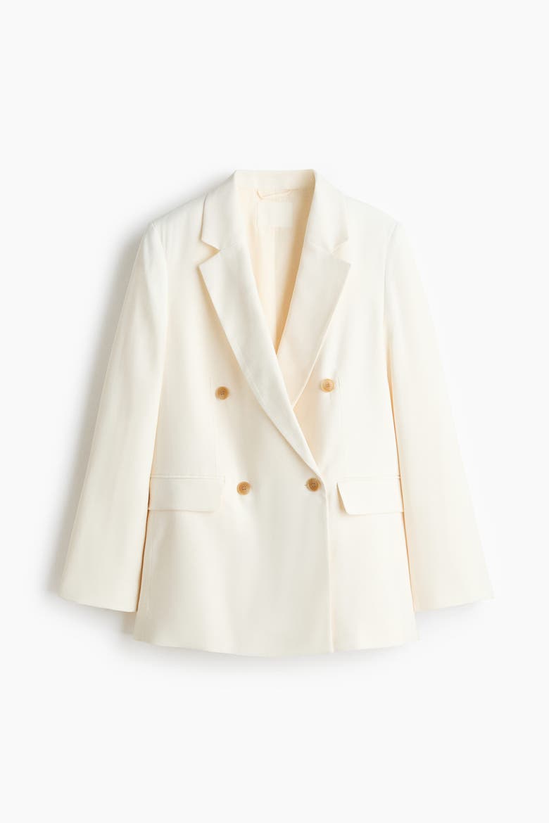 Double-breasted Blazer, Alternate, color, Cream