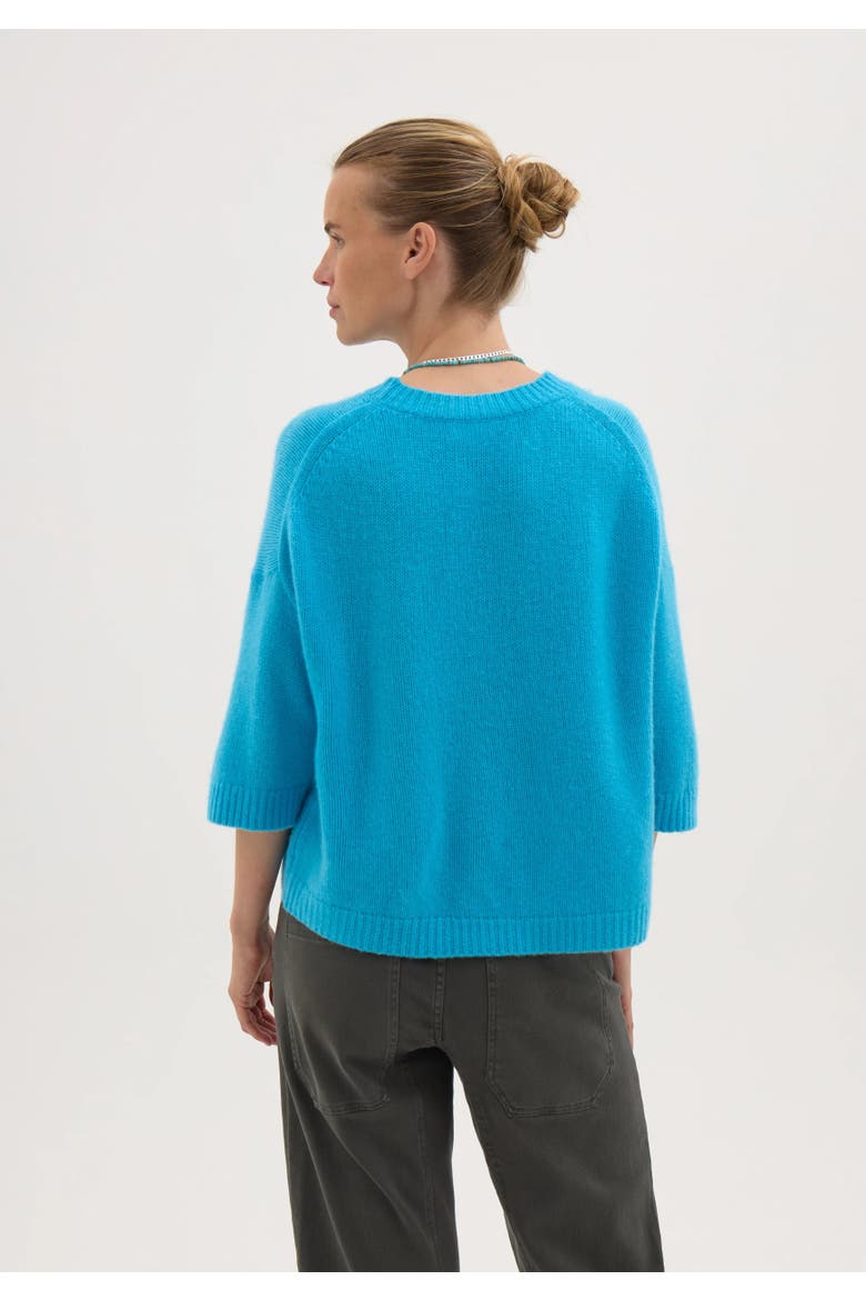 Cherrie Chunky Cashmere Top, Alternate, color, Turquoise Blue