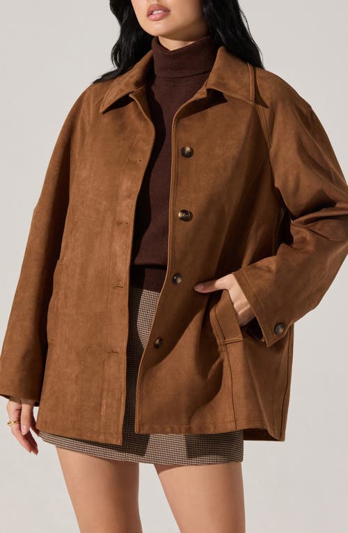 Astr The Label Presleigh Faux Suede Jacket In Brown