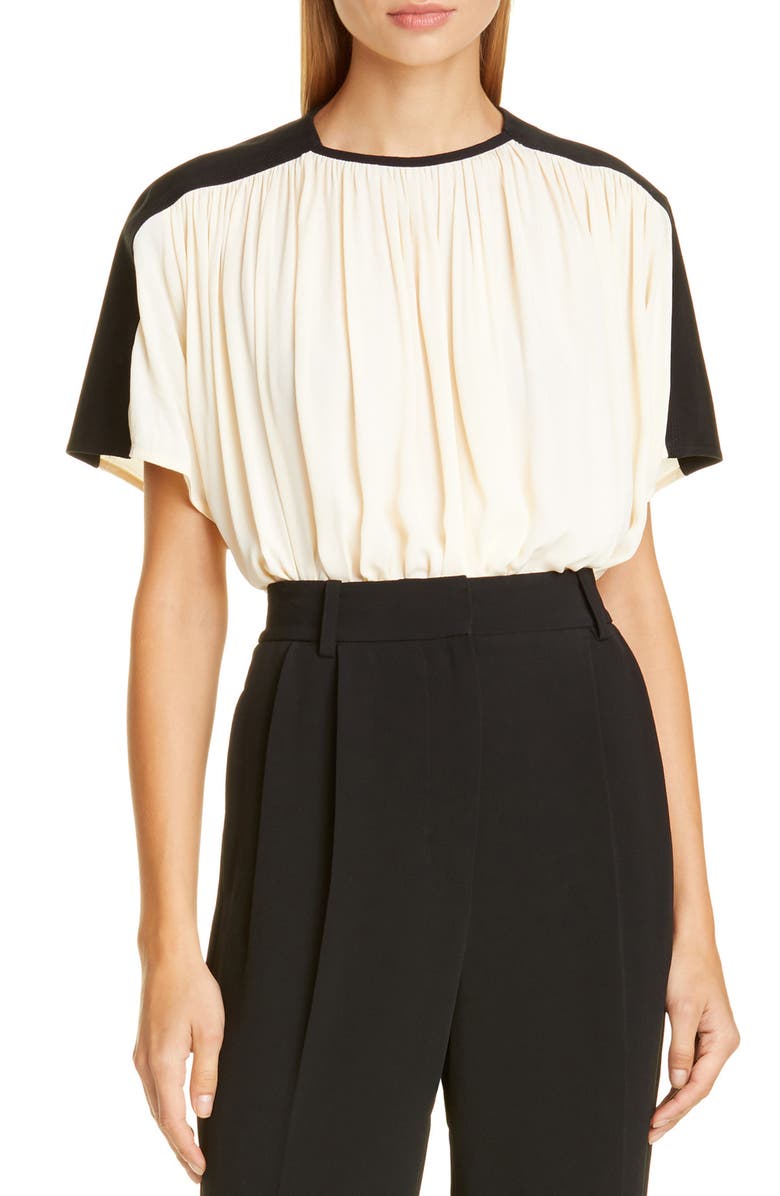 Proenza Schouler Colorblock Gathered Top, Main, color, 
