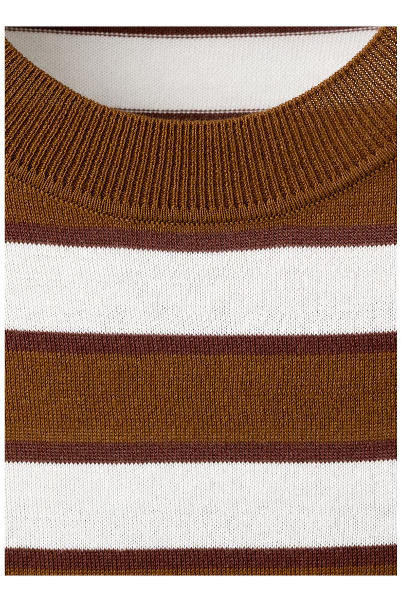 Stripe Short Sleeve Sweater, Alternate, color, CARAMEL