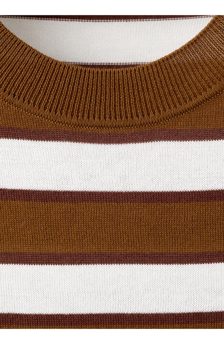 MANGO Stripe Short Sleeve Sweater, Alternate, color, 