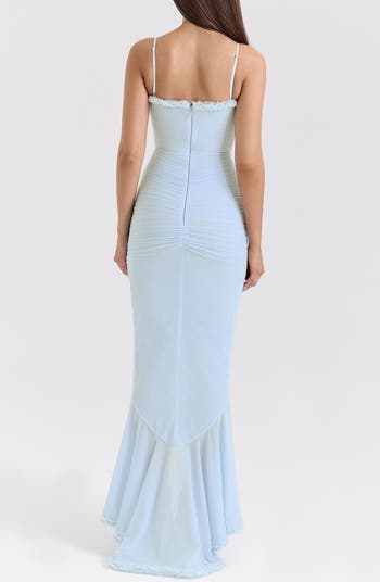 Gabbi Ruffle Mesh High-Low Cocktail Dress