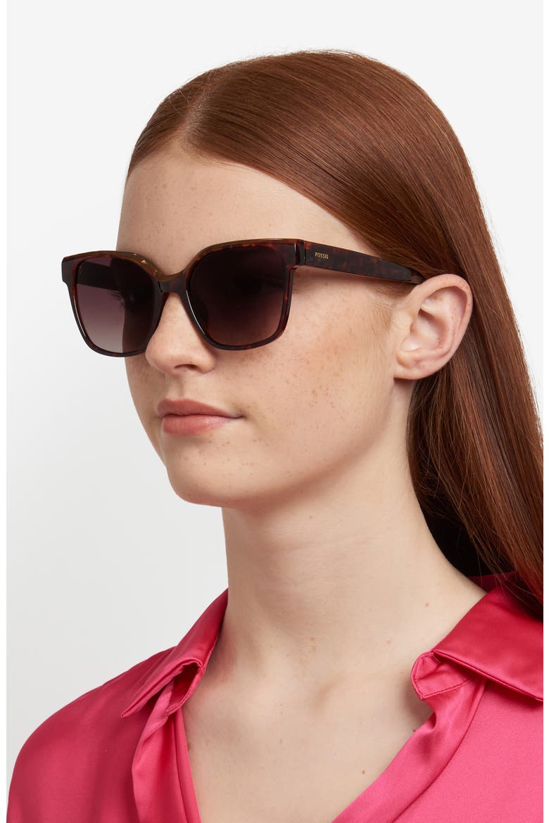 55mm Gradient Cat Eye Sunglasses, Alternate, color, HAVANA/ BROWN SF