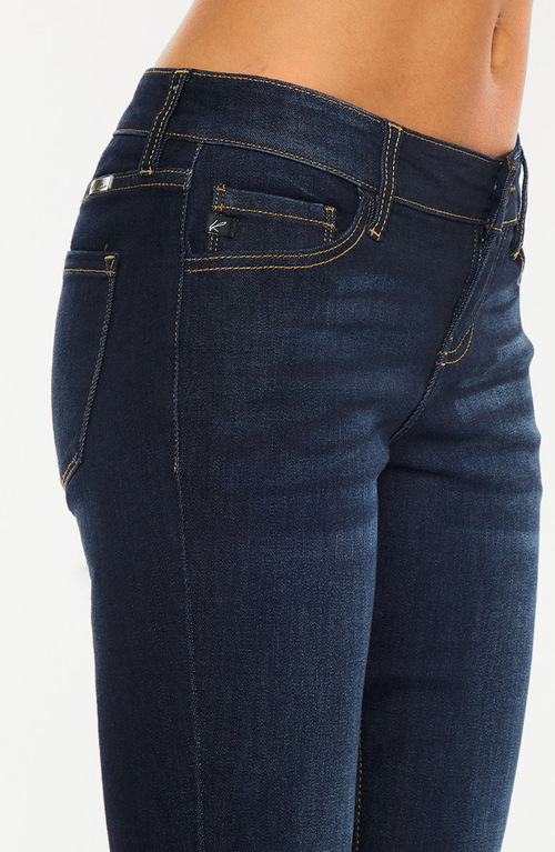 Kancan Anne Low Rise Bootcut Jeans In Super Dark Wash