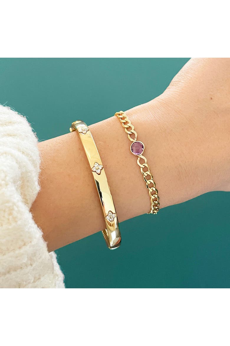 Amethyst Curb Bracelet, Alternate, color, Amethyst