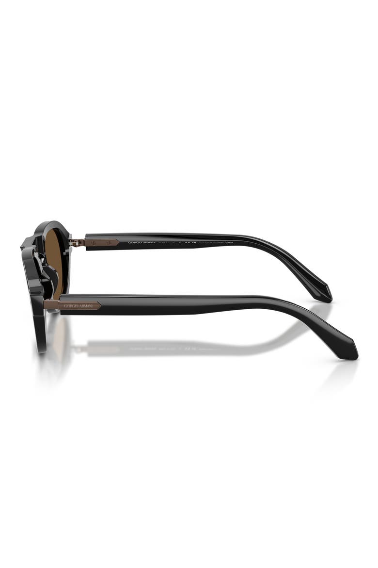 49mm Keyhole Pillow Sunglasses, Alternate, color, BLACK / DARK BROWN