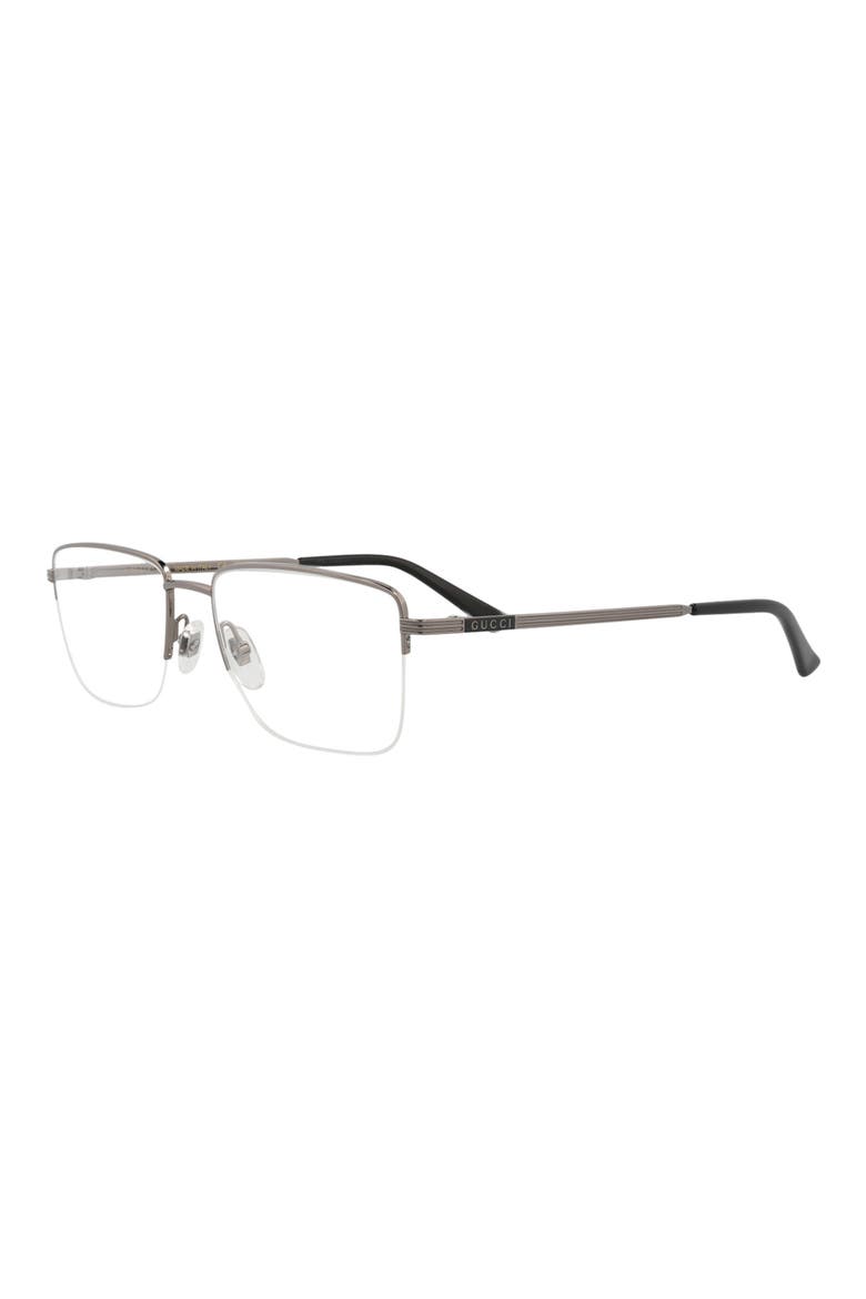Novelty 55mm Rectangular Optical Glasses, Alternate, color, RUTHENIUM TRANSPARENT