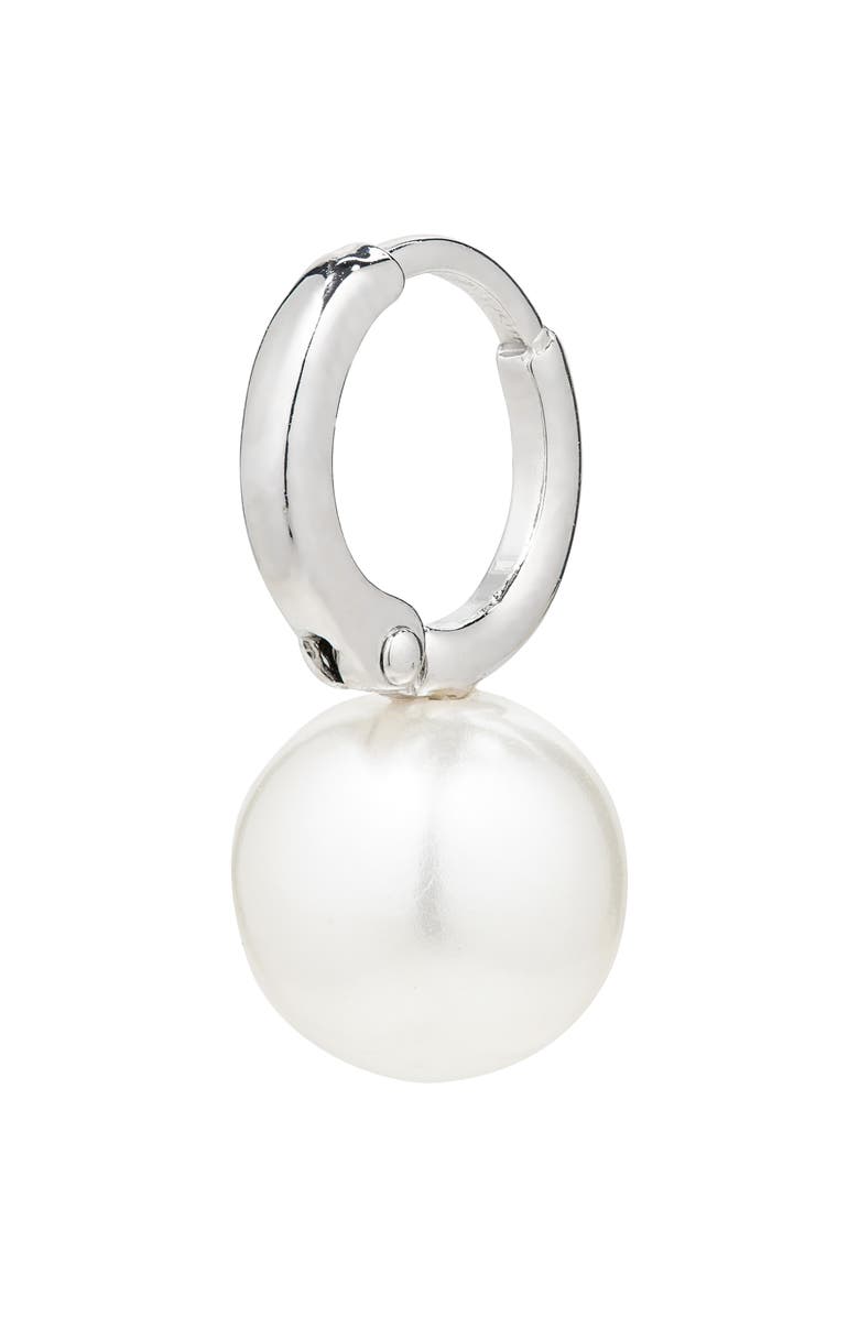 Simone Rocha Small Faux Pearl Hoop Earrings, Alternate, color,