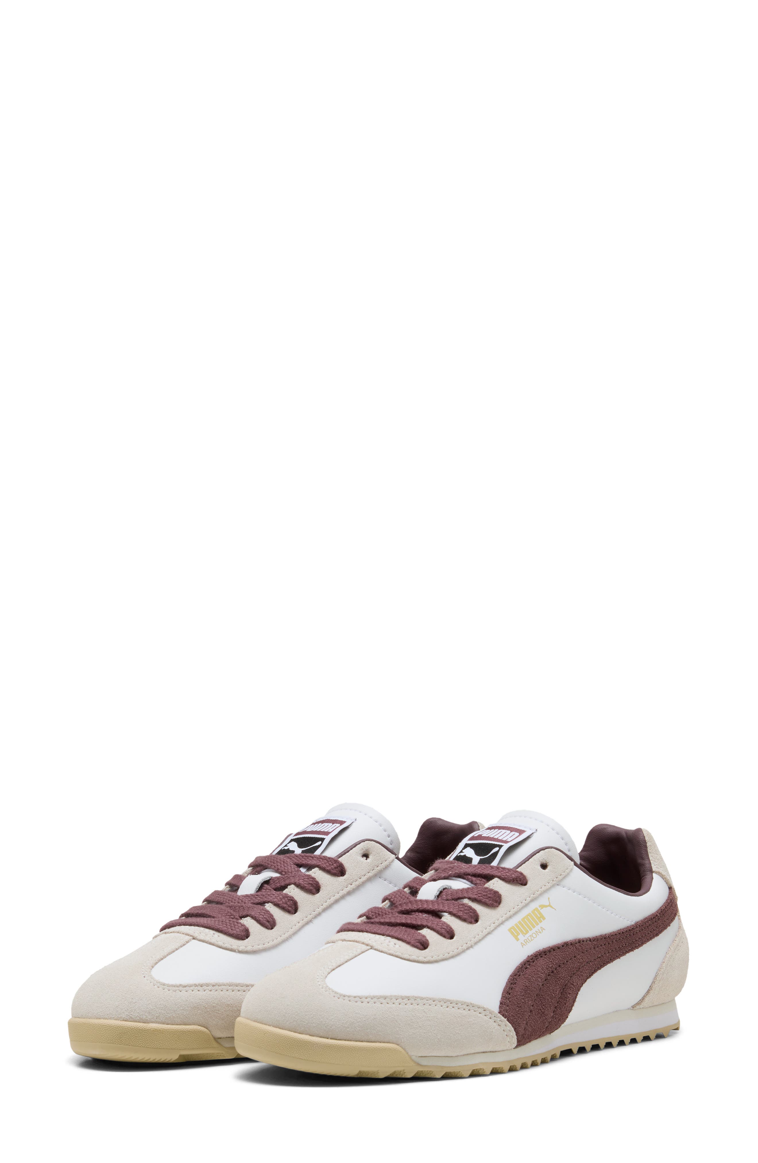 Arizona Retro Sneaker, Main, color, PUMA WHITE/ RICH COCOA