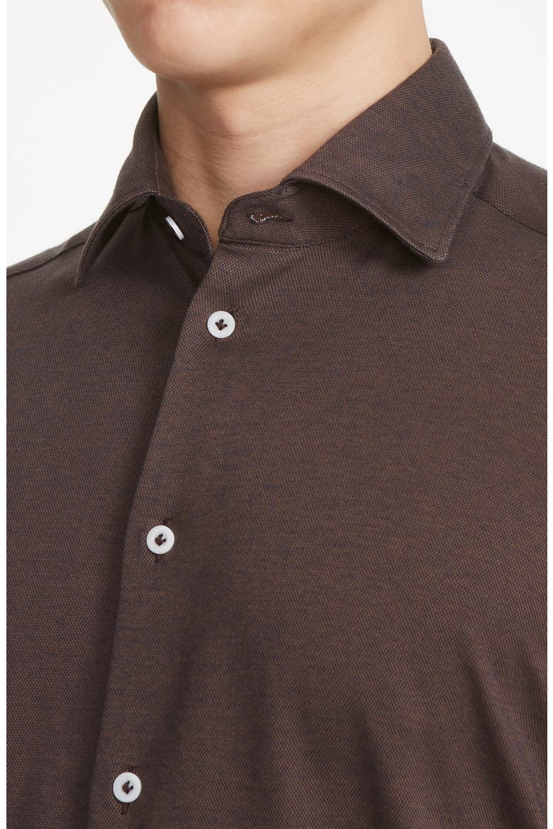 Abbott Knit Button-Up Shirt, Alternate, color, BROWN