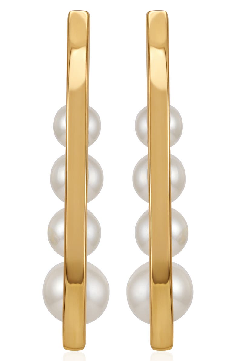 Vince Camuto Linear Stud Earrings, Main, color, Gold/ White