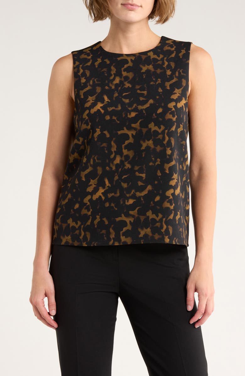 Theory Sleeveless Shell Top, Main, color, Dark Brown Multi