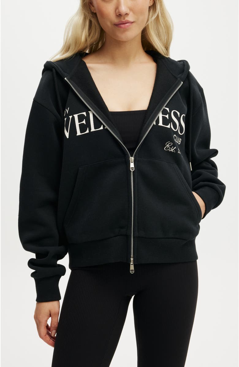 COTTON ON BODY Women's Active Plush Graphic Zip Through, Main, color, 