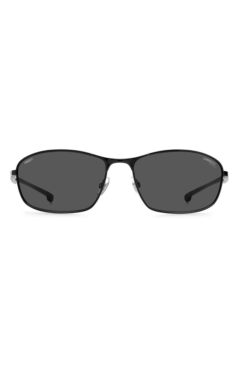 Carrera Eyewear x Ducati 64mm Rectangular Sunglasses, Alternate, color, Black/ Grey