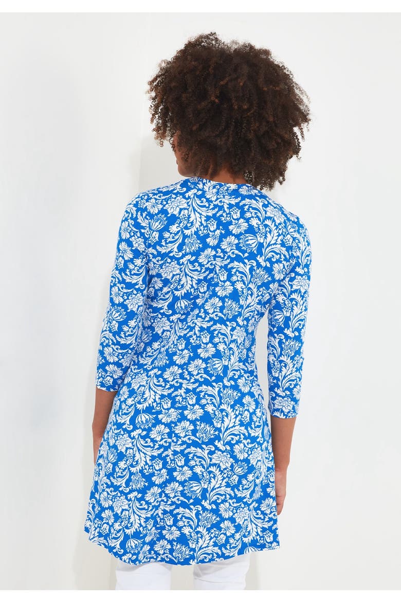 Stretch Knit Asymmetrical Tunic, Alternate, color, BLUE DAMASK