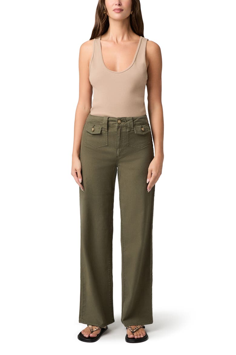 Anessa Flap Pocket High Waist Wide Leg Jeans, Alternate, color, VINTAGE FORESTER GREEN