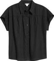 Caslon® Short Sleeve Linen Blend Button-Up Shirt