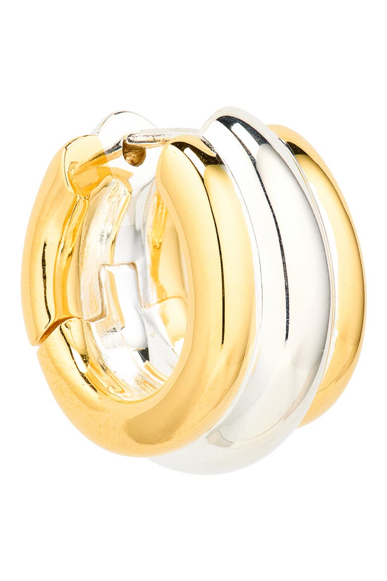 The Elenora Hoop Earrings, Alternate, color, MIXED METALS-SILVER CENTER