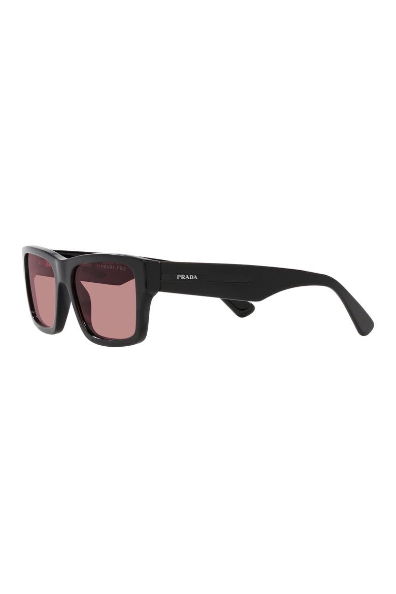 57mm Gradient Square Sunglasses, Alternate, color, BLACK