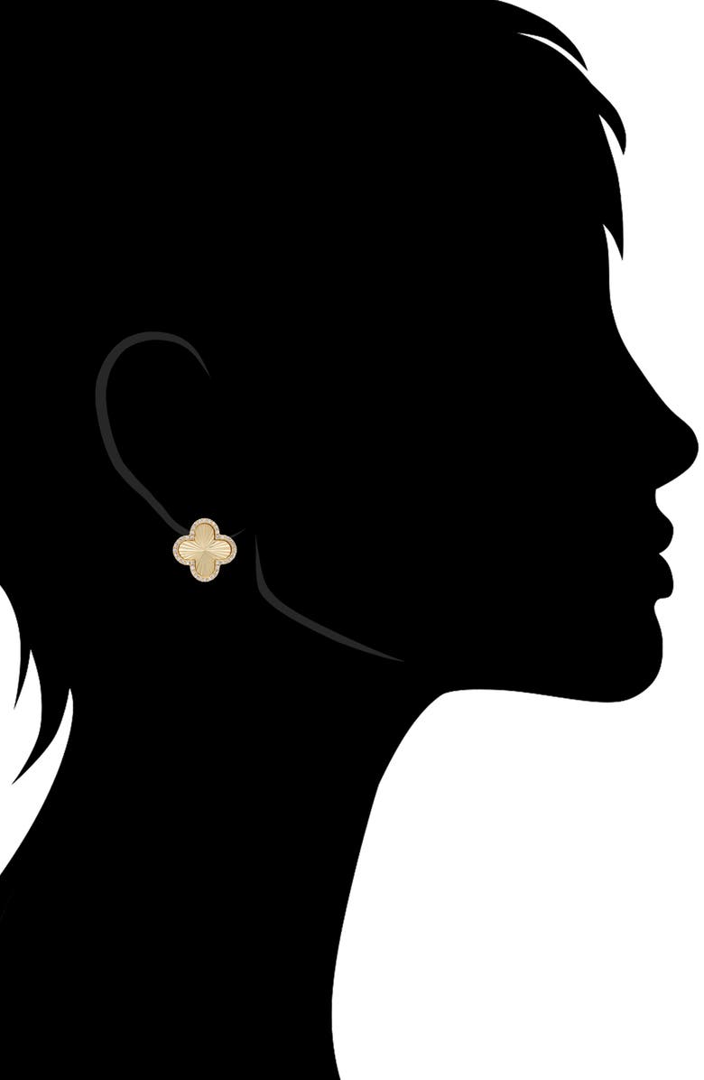 RIVKA FRIEDMAN Clover CZ Stud Earrings, Alternate, color, 18K Gold Clad