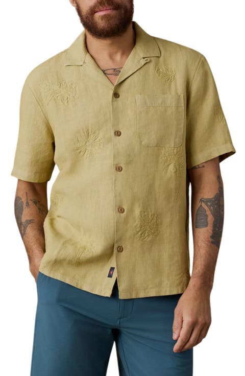 Embroidered Linen Camp Shirt