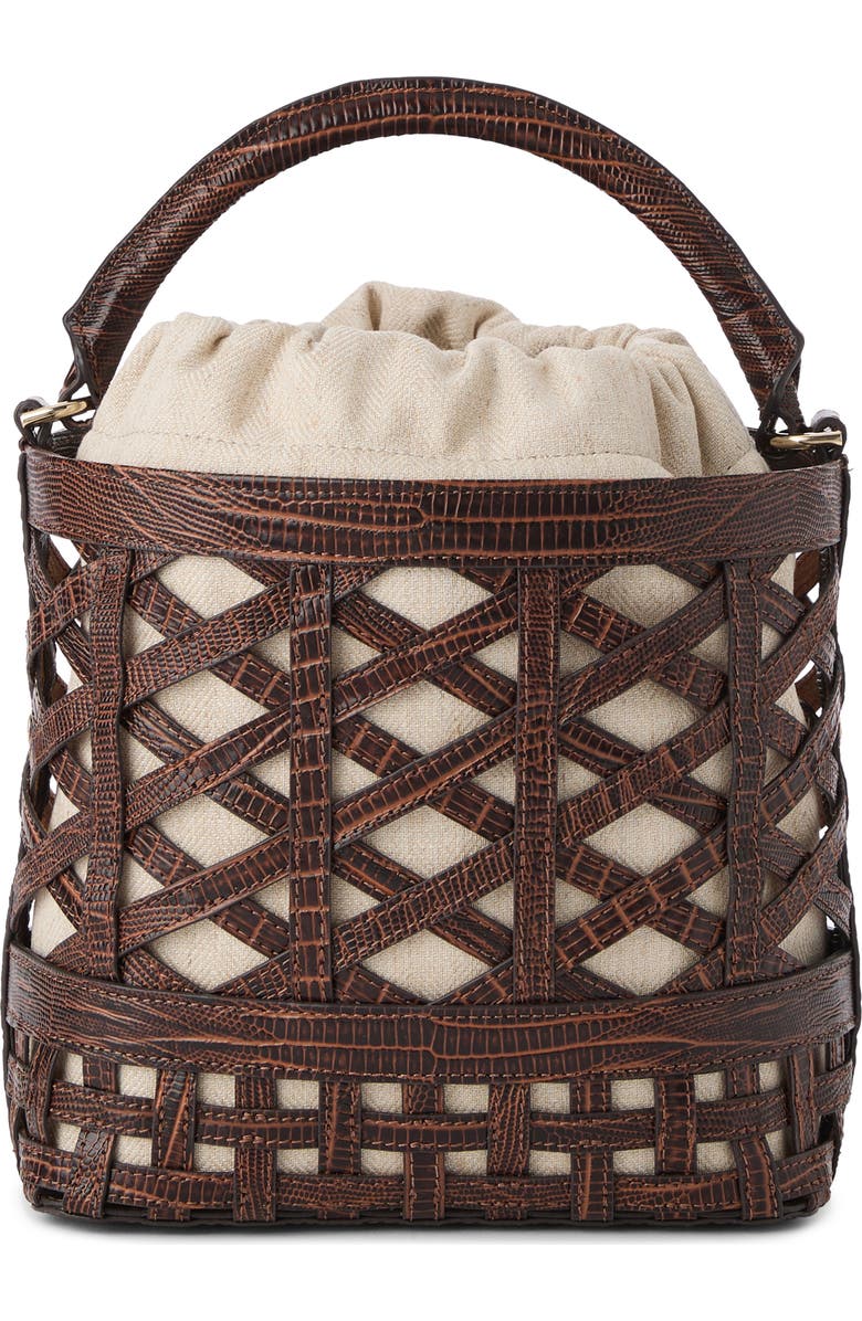 Brahmin Mini Amelia Top Handle Bucket Bag, Alternate, color, Chestnut