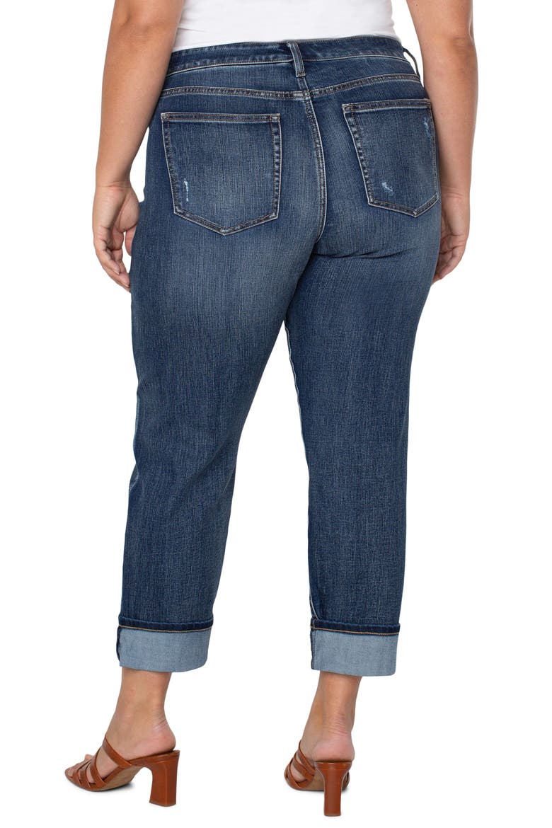 Marley Cuff Girlfriend Jeans, Alternate, color, BLUE MESA