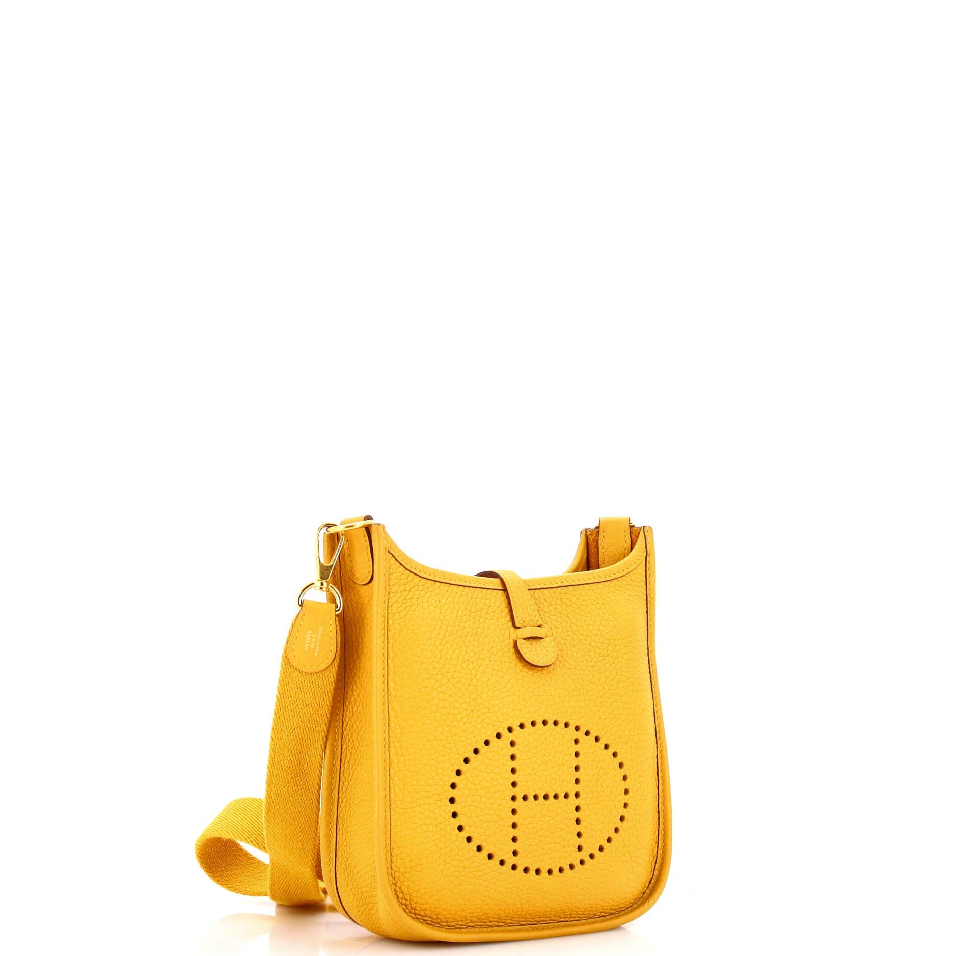 Pre-Owned Hermes Evelyne Bag Gen III Clemence TPM, Alternate, color, Jaune Ambre