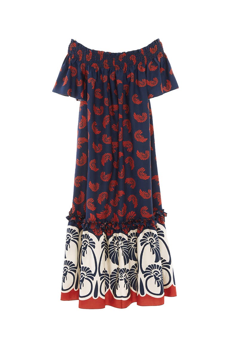 Capalbio Dress, Alternate, color, Palmetto Placée Navy