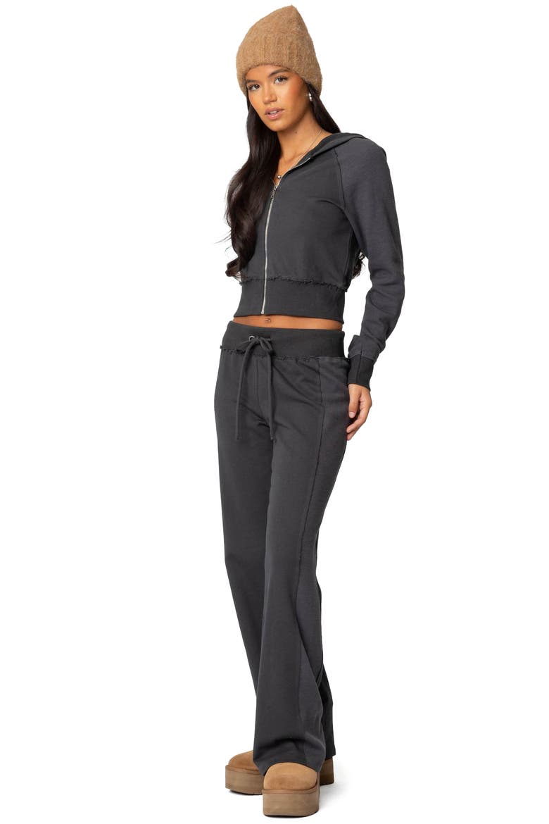 Chandler Crop Hoodie, Alternate, color, GRAY