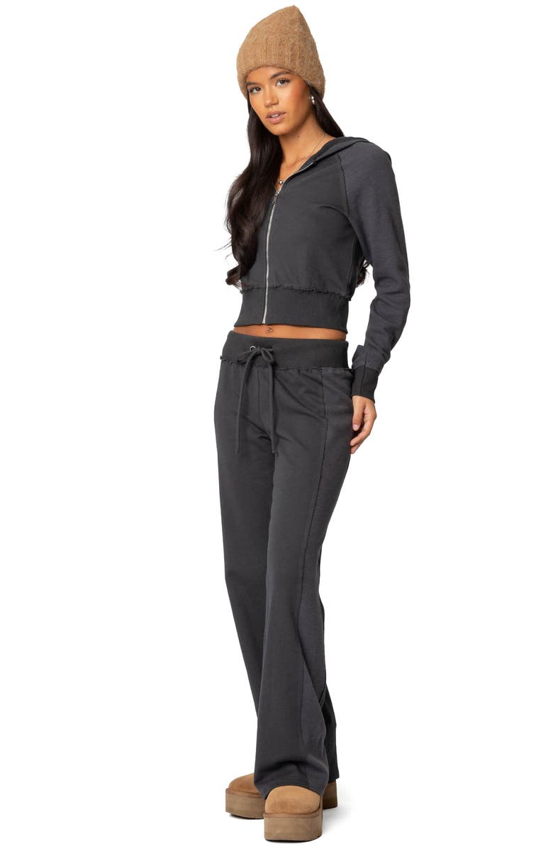 EDIKTED Chandler Crop Hoodie, Alternate, color, Gray