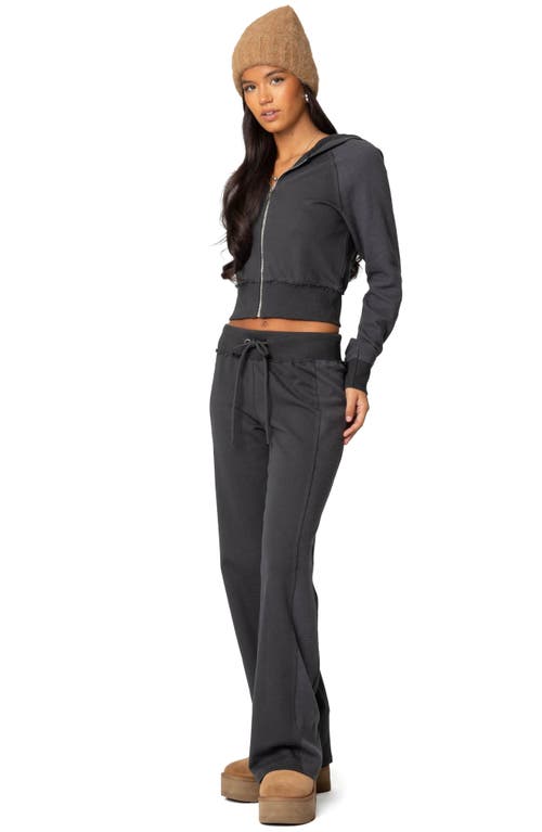 Edikted Chandler Crop Hoodie In Gray