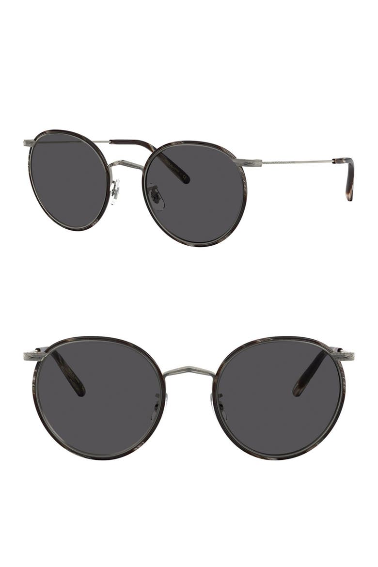 Casson 49mm Round Sunglasses, Main, color, SILVER