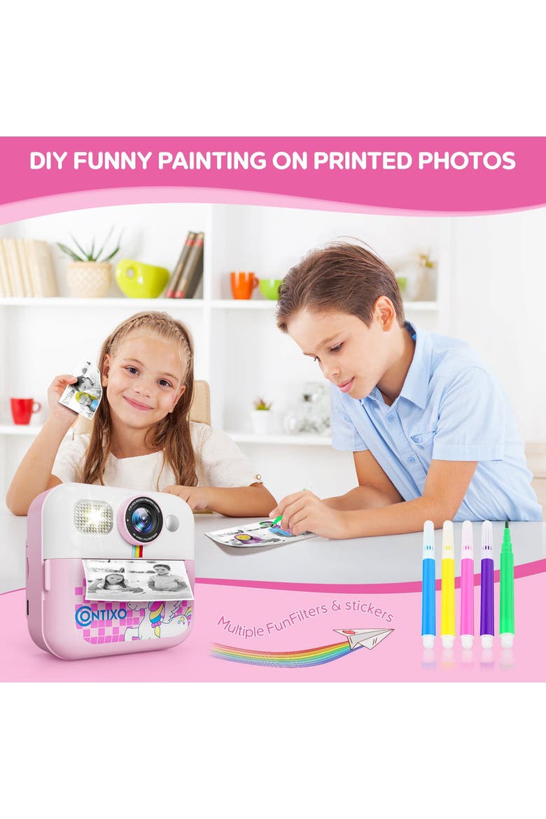 Instant Print Kids Camera, Alternate, color, Pink Printed